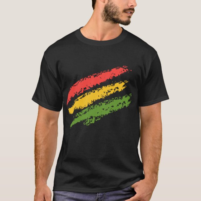 Camiseta Stripes de rasta diagonais russas (Frente)