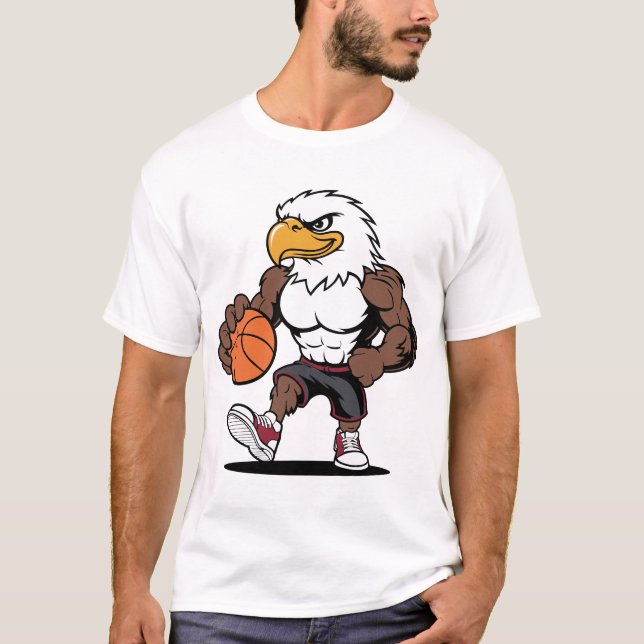 Camiseta Strong Eagle Basketball Mascot Logo Design Vector (Frente)