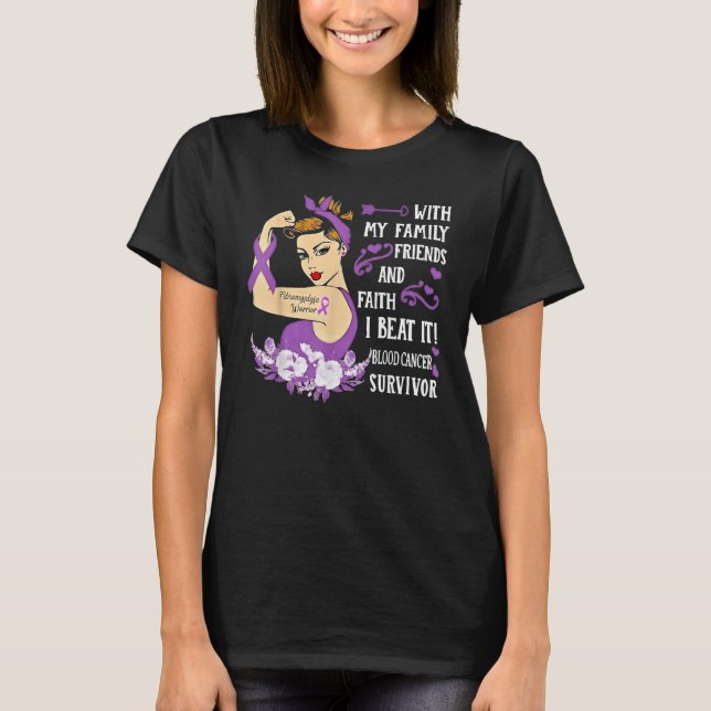 Camiseta Strong Girl With My Family I Beat It Fibromyalgia  (Frente)