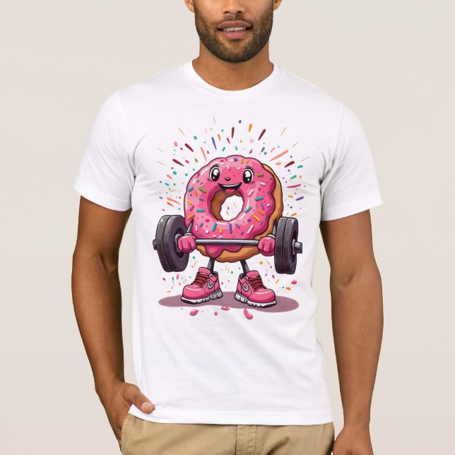 Camiseta Strong, Sweet & Sprinkled – Funny Donut Gym T-Shir (Frente)
