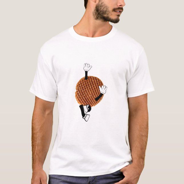 Camiseta Stroopwafel pulando para alegria. (Frente)