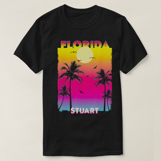 Camiseta Stuart Florida Fl Summer Vintage Sunset (Frente do Design)