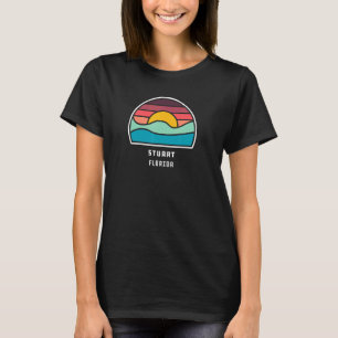 Camiseta Stuart Flórida Retro Minimalista Onda Oceânica Sun