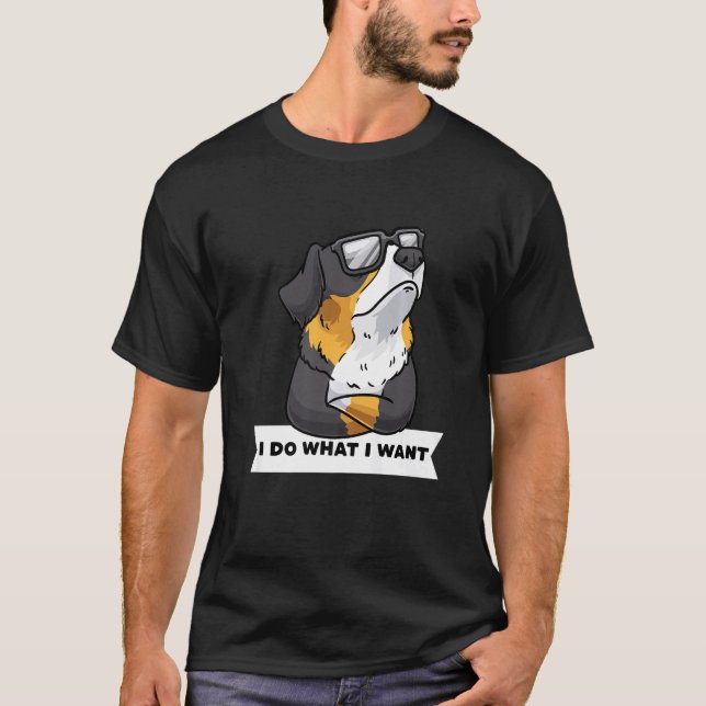Camiseta Stubborn Bernese Mountain Dog   (Frente)