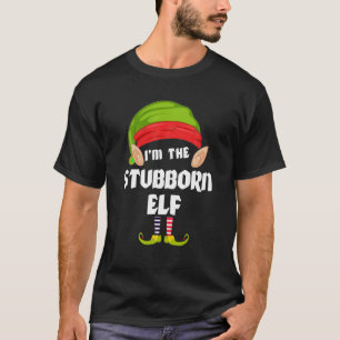 Camiseta Stubborn Elf Matching Family Group PJ Natal