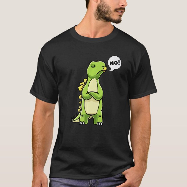 Camiseta Stubborn Stegosaurus Dinosaur Saying No Dino Girls (Frente)