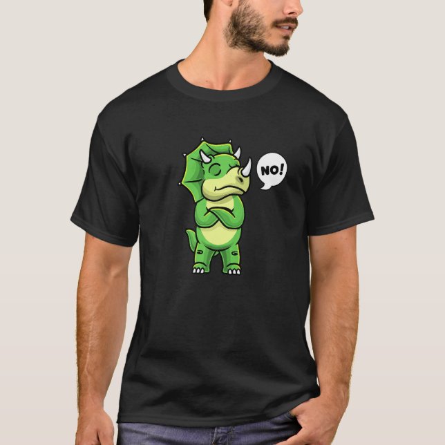 Camiseta Stubborn Triceratops Dinosaur Dino Boys Girls Kids (Frente)