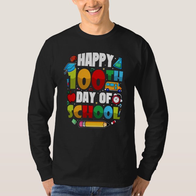 Camiseta Students 100 Days Of School Teachers 2023 Boys And (Frente)