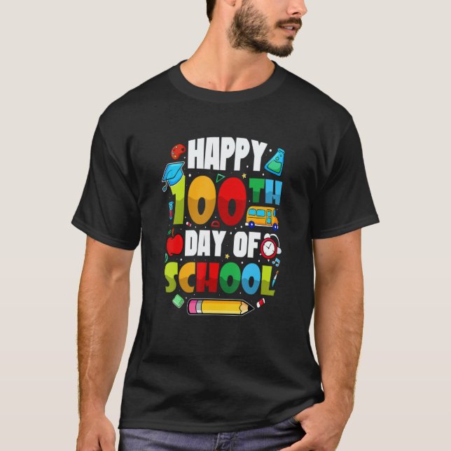Camiseta Students 100 Days Of School Teachers 2023 Boys And (Frente)
