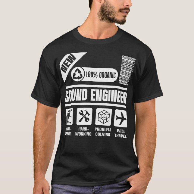 Camiseta Studio Audio Engineer Travel Sound Guy Tech  (Frente)