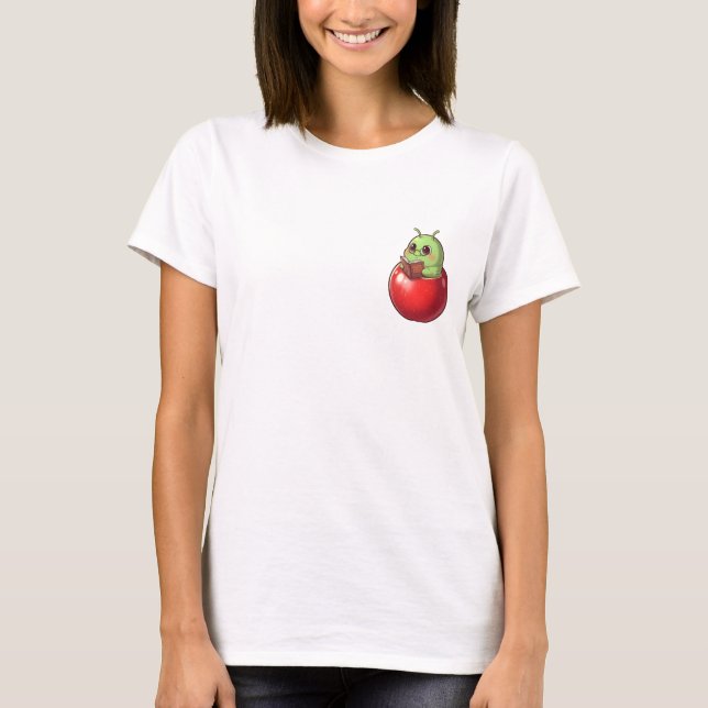 Camiseta Studious Apple Bookworm Character (Frente)