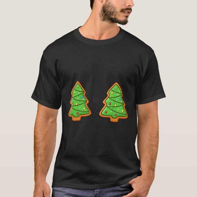 Camiseta Stuff My Face With Christmas Cookies Inappropriate (Frente)