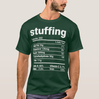 Camiseta Stuffing Nutrition Facts Thanksgiving Costume 1