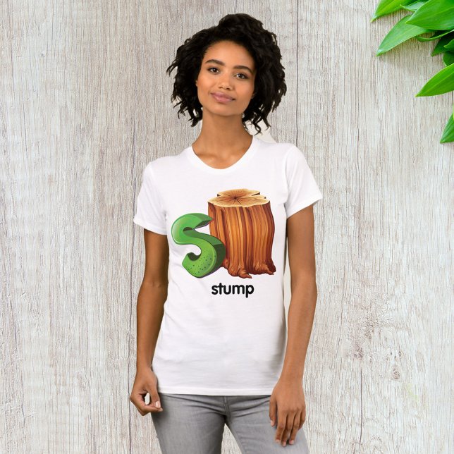 Camiseta Stump Alphabet - Letra S, Trechos Divertidos, Arte (Criador carregado)