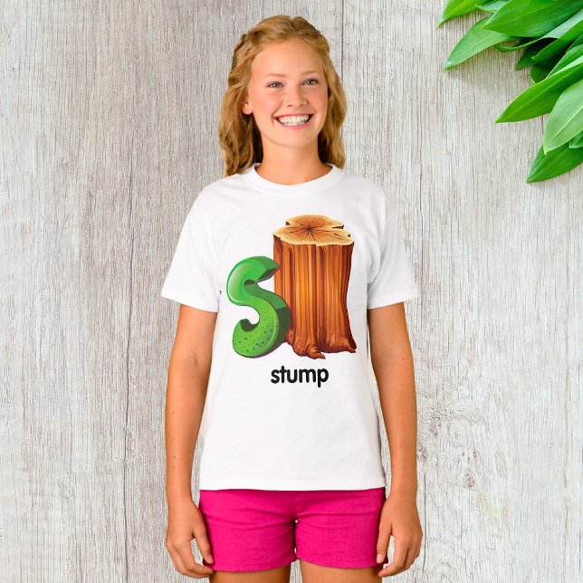 Camiseta Stump Alphabet - Letra S, Trechos Divertidos, Arte (Criador carregado)