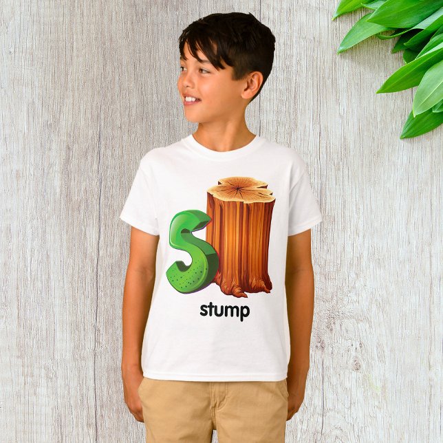 Camiseta Stump Alphabet - Letra S, Trechos Divertidos, Arte (Criador carregado)