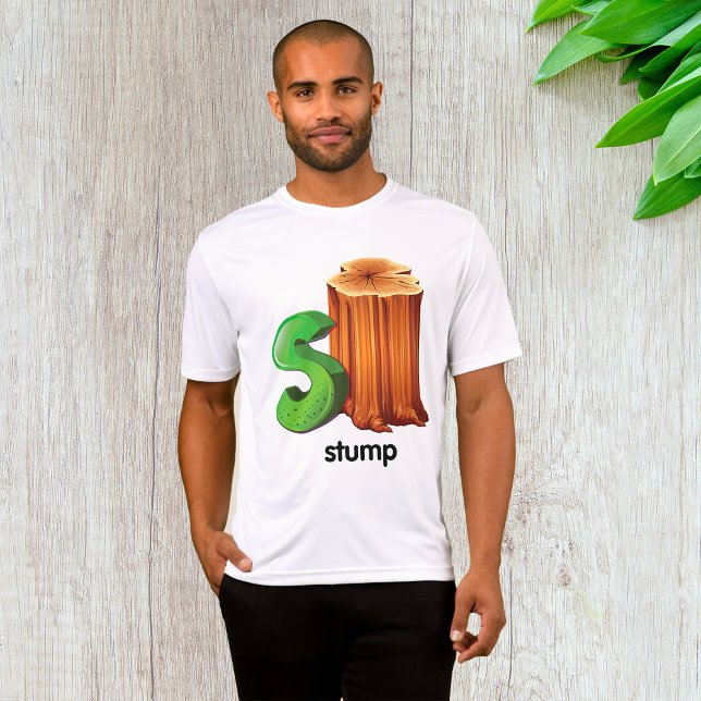 Camiseta Stump Alphabet - Letra S, Trechos Divertidos, Arte (Criador carregado)