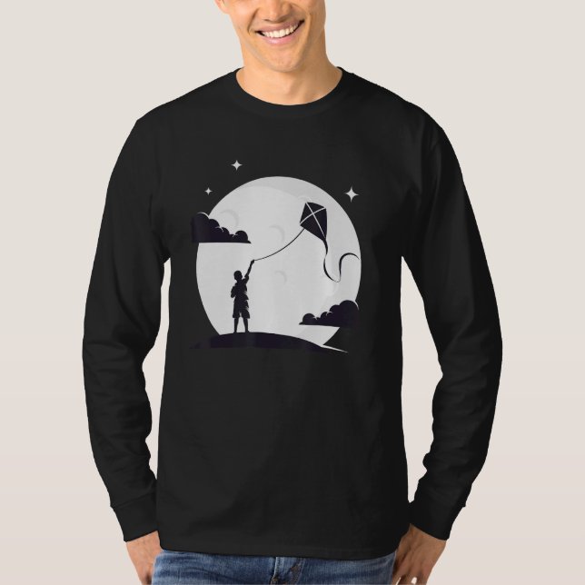 Camiseta Stunt Kite Voando Glides Kite Subindo Hob (Frente)