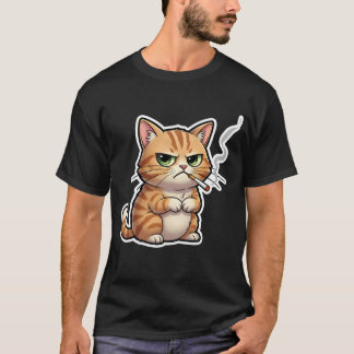 Camiseta Stupid Cool Funny Cat Meme Smoking Cat cigarette
