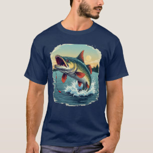 Camiseta Sturgeon Fish Jump Graphic T Shirt
