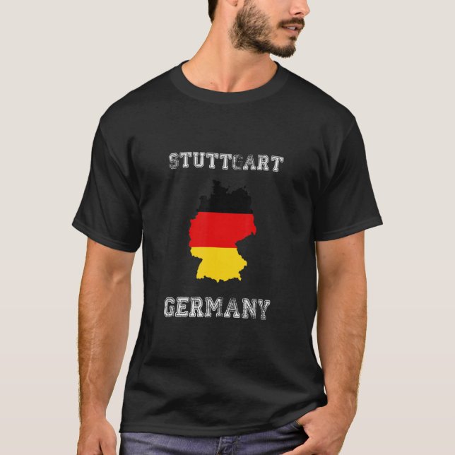 Camiseta Stuttgart Alemanha Vintage Alemanha Flag Map Desig (Frente)