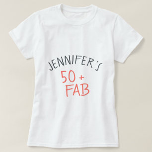 Camiseta Stykish Personalized 50 Fabuloso aniversário de Co