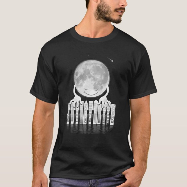 Camiseta Style Rock Sound City Moon Tocando Piano Studio (Frente)