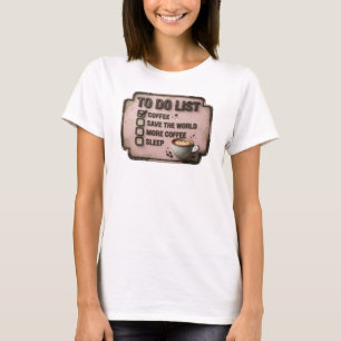 Camiseta Stylish Gold CAFÉ PRIMEIRO SALVE O MUNDO