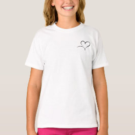 Camiseta Stylish Hart Sign para Meninas Jovens da