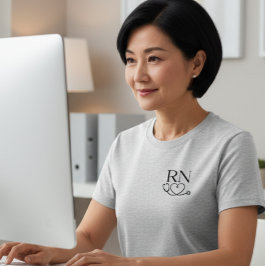 Camiseta Stylish Minimalist RN Nurse T-Shirt for Women