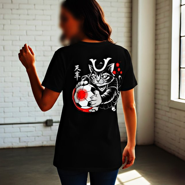 Camiseta Stylish Samurai Cat Japan Soccer For Football fans (Criador carregado)
