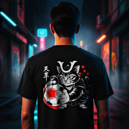 Camiseta Stylish Samurai Cat Japan Soccer For Japanese fans