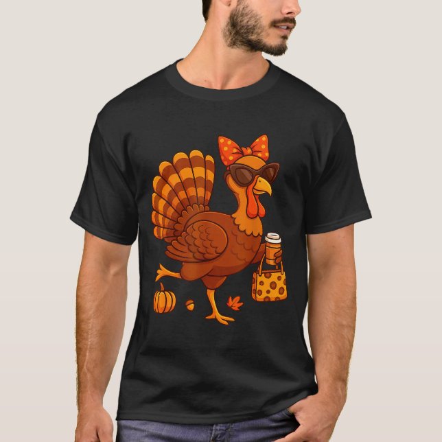 Camiseta Styliurkey Fall Fashion Coffee Lover Thanksgiving  (Frente)