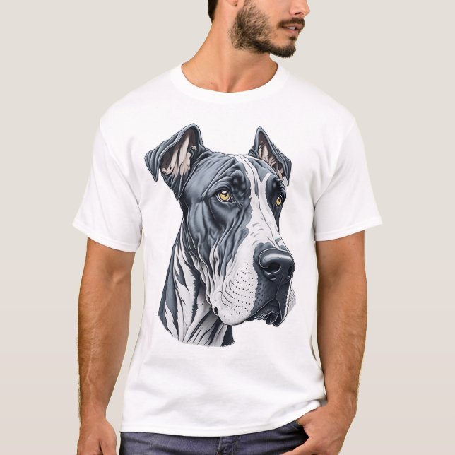 Camiseta Stylized Great Dane Head (Frente)