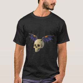 Camiseta Stylized Skull with Angular Colorful Wings