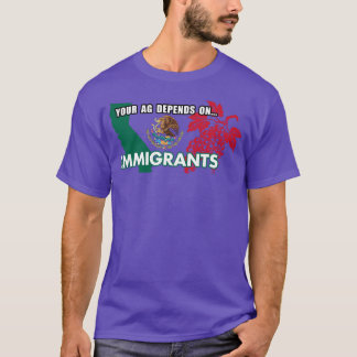 Camiseta Sua Agricultura Depende de Imigrantes Califórnia