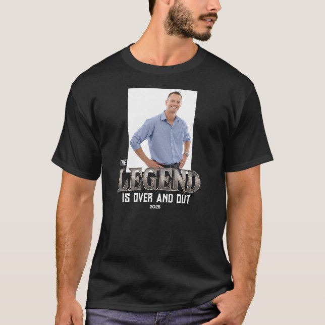 Camiseta Sua aposentadoria de legenda fotográfica (Frente)