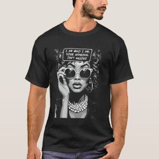 Camiseta Sua Aprovação Não É Necessária Afro-Americana Negr
