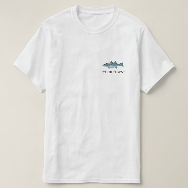 Camiseta Sua cidade ou nome Bass-Strike FISHING T-Shirt (Frente do Design)