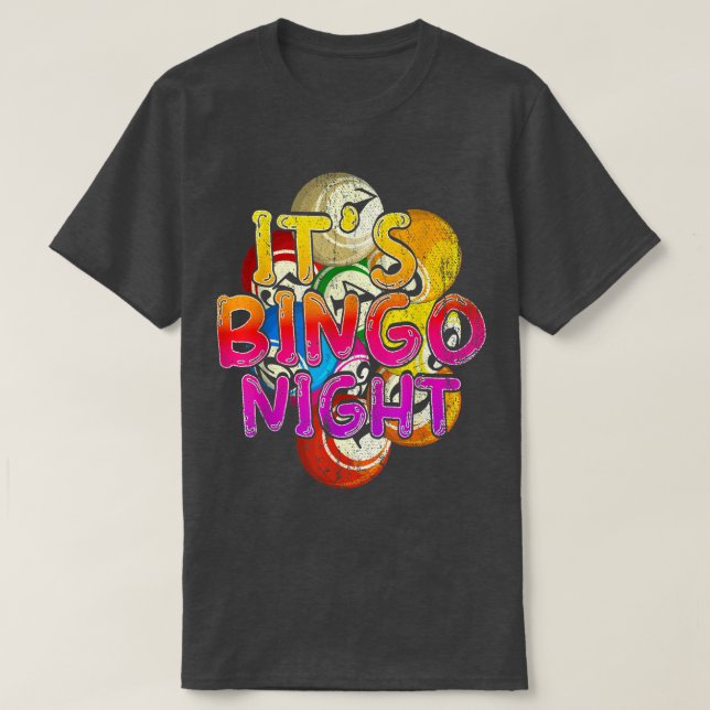 Camiseta Sua Colo de Jogadores de Bingo da Noite de Bingo (Frente do Design)