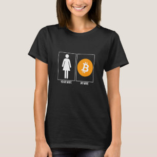 Camiseta Sua Esposa Cripto Engraçada Criptococura