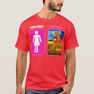 Camiseta Sua Esposa Meu Cavalo Andando Equestre