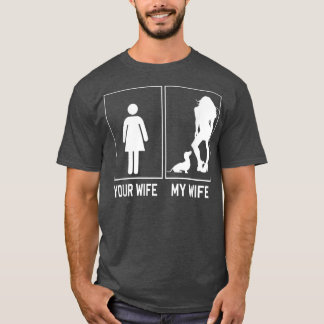 Camiseta Sua Esposa Minha Esposa Dachshund É Engraçada Pelo