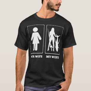 Camiseta Sua Esposa Minha Esposa É Uma Pesca Engraçada 