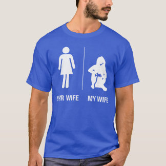 Camiseta Sua Esposa Minha Esposa Gamer Divertido Presente d