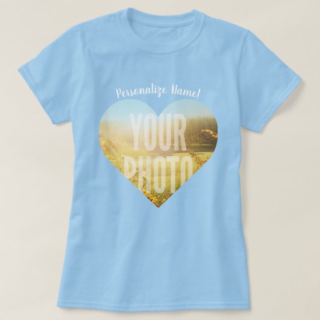 Camiseta Sua Forma de Coração Fotográfica (Frente do Design)