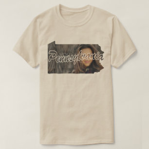 Camiseta SUA FOTO Estado da Pensilvânia Shape T-shirt