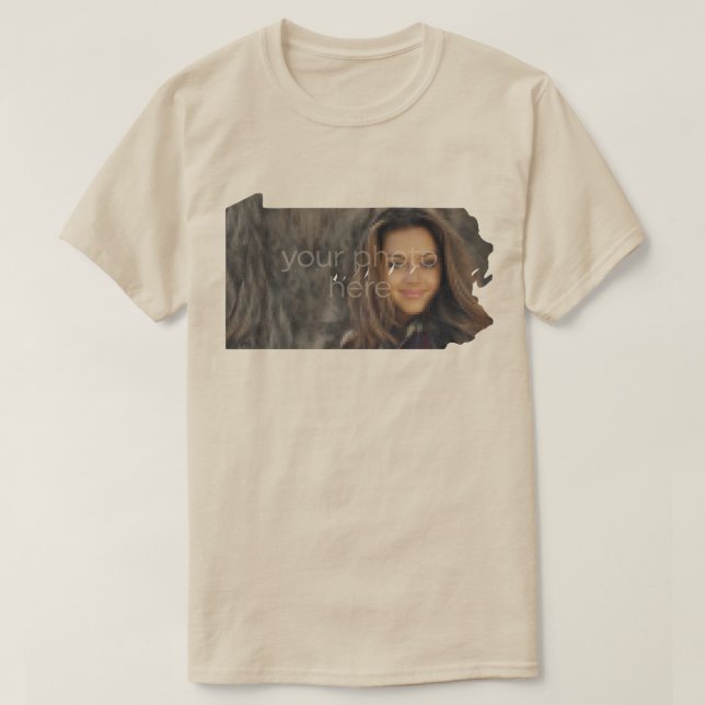 Camiseta SUA FOTO Estado da Pensilvânia Shape T-shirt (Frente do Design)