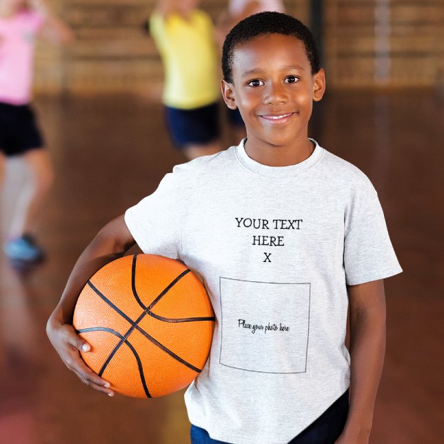 Camiseta Sua Foto, Texto - Meninos Legal - Camisa-Jovem (Criador carregado)