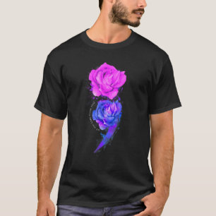Camiseta Sua história ainda não acabou Rosas de semicolons